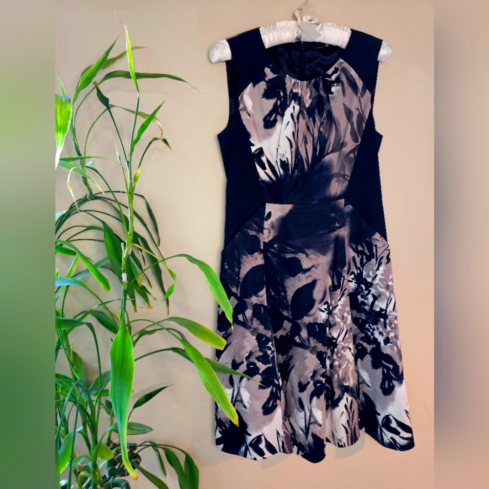 Ellie Tahari fit & flare midi dress
